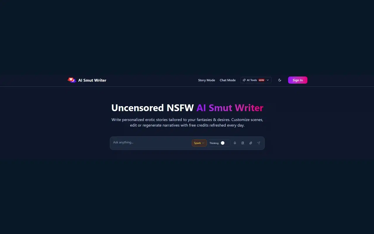 AI Smut Writer homepage