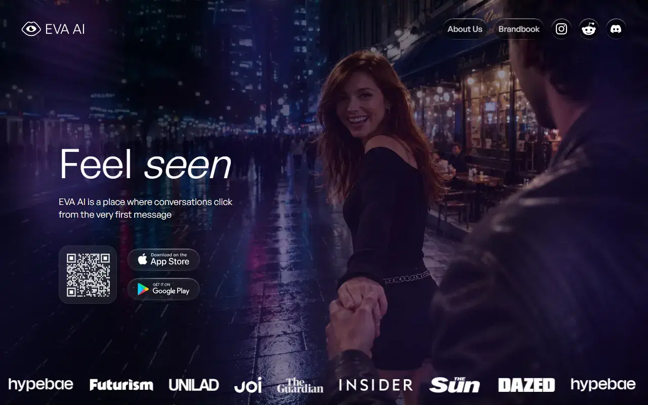 EVA AI homepage