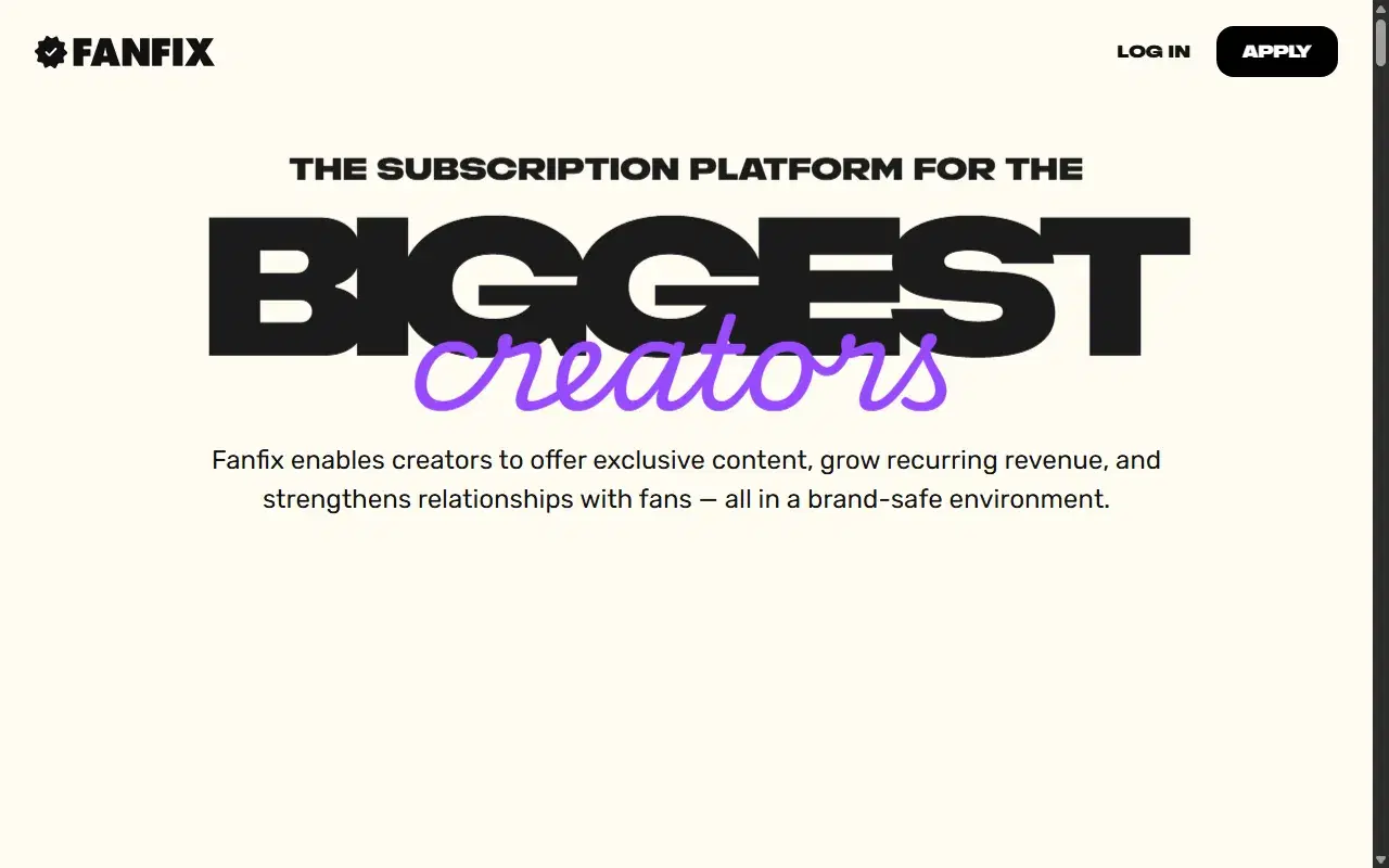 Fanfix homepage