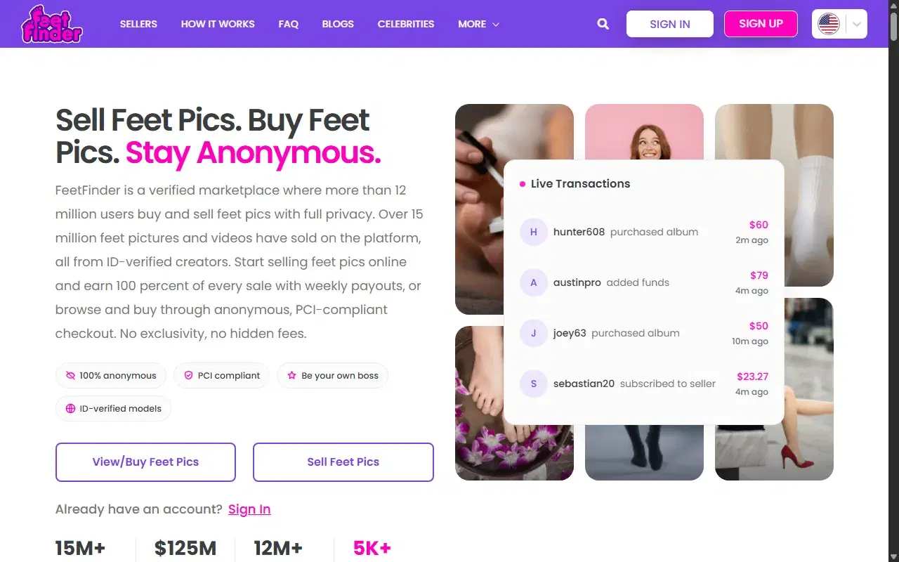FeetFinder homepage