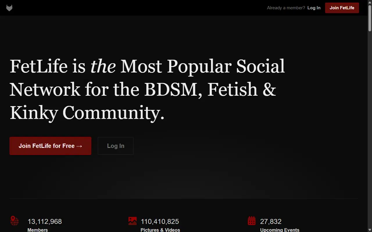 FetLife homepage